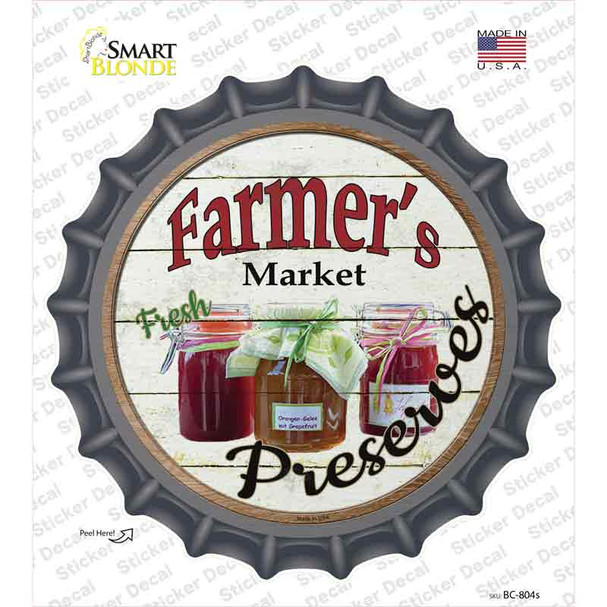 Farmers Market Preserves Novelty Bottle Cap Sticker Decal