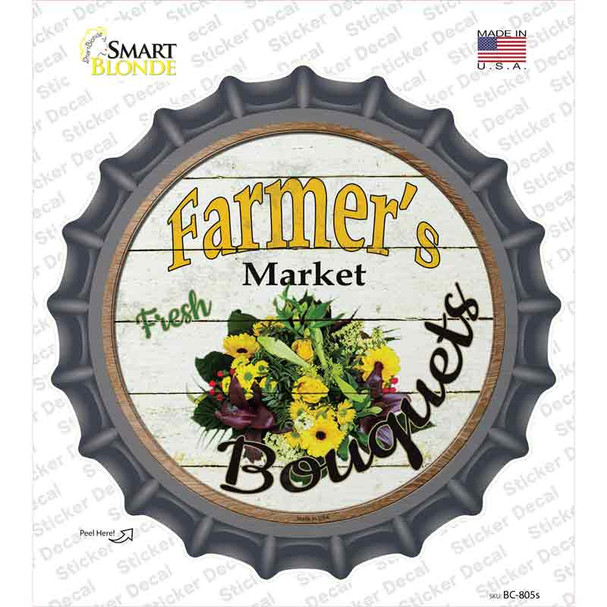 Farmers Market Bouquets Novelty Bottle Cap Sticker Decal