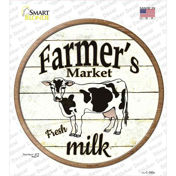 Farmers Market Milk Novelty Circle Sticker Decal