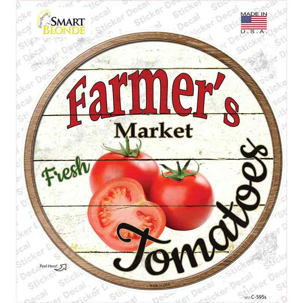 Farmers Market Tomatoes Novelty Circle Sticker Decal