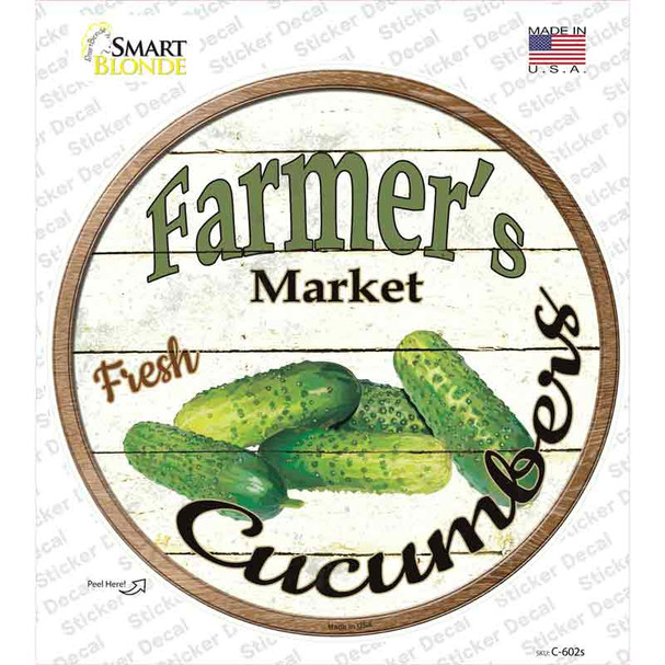 Farmers Market Cucumber Novelty Circle Sticker Decal