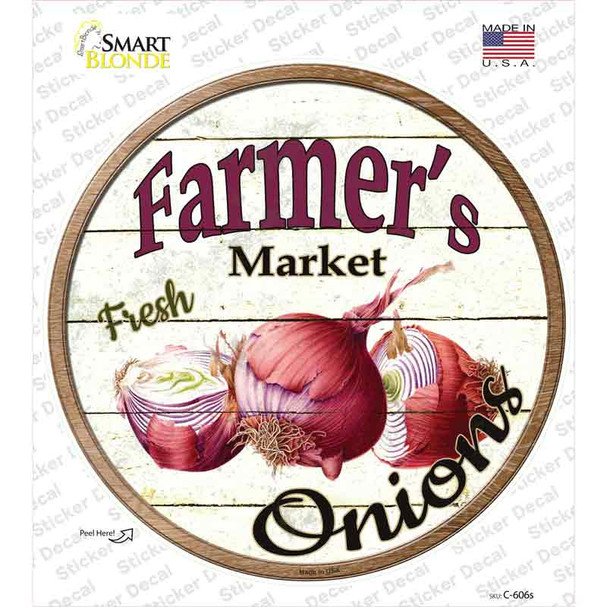 Farmers Market Onions Novelty Circle Sticker Decal