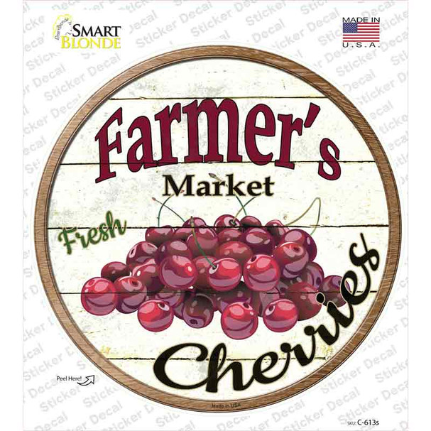Farmers Market Cherries Novelty Circle Sticker Decal