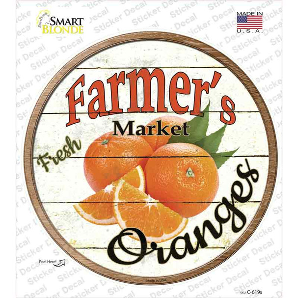Farmers Market Oranges Novelty Circle Sticker Decal