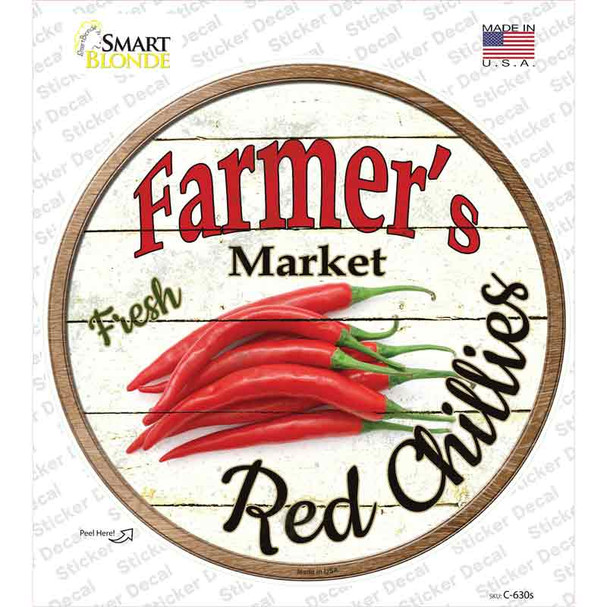 Farmers Market Red Chillies Novelty Circle Sticker Decal