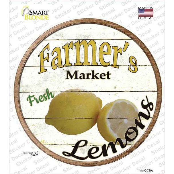 Farmers Market Lemons Novelty Circle Sticker Decal