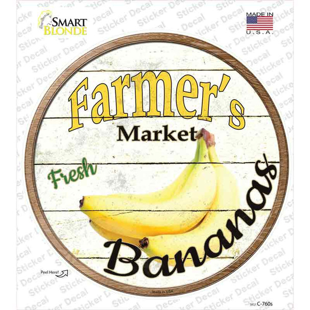 Farmers Market Bananas Novelty Circle Sticker Decal
