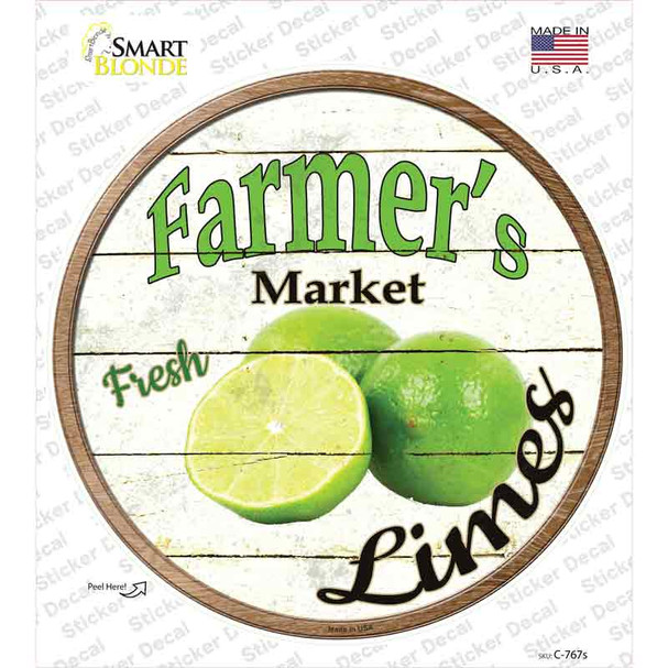 Farmers Market Limes Novelty Circle Sticker Decal