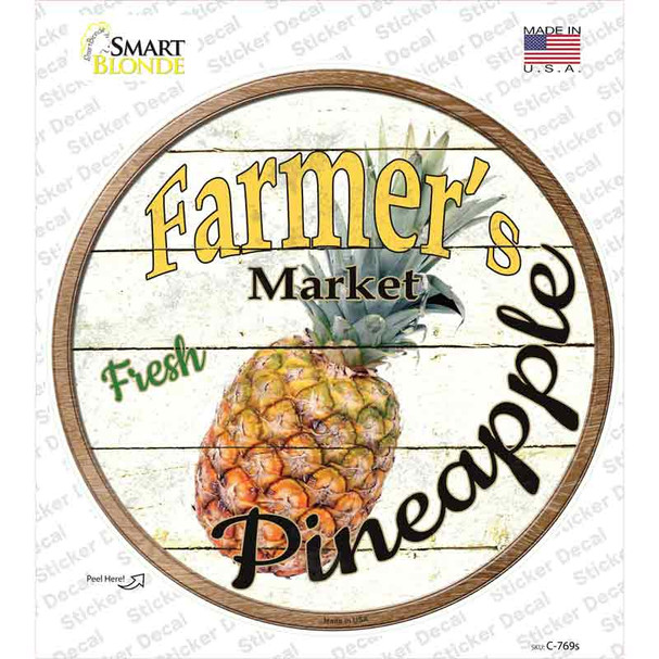 Farmers Market Pineapple Novelty Circle Sticker Decal