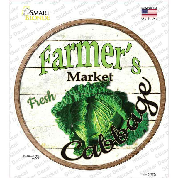 Farmers Market Cabbage Novelty Circle Sticker Decal