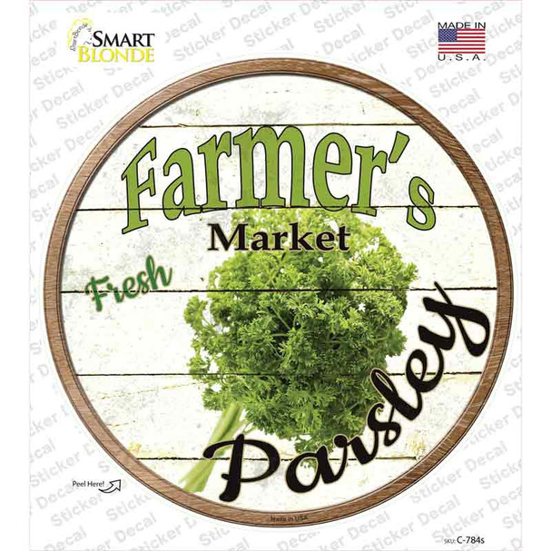 Farmers Market Parsley Novelty Circle Sticker Decal