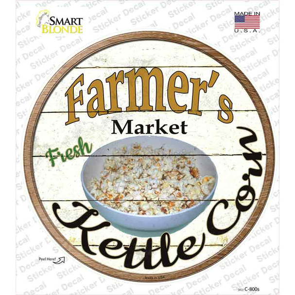 Farmers Market Kettle Corn Novelty Circle Sticker Decal
