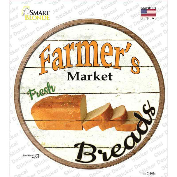 Farmers Market Breads Novelty Circle Sticker Decal