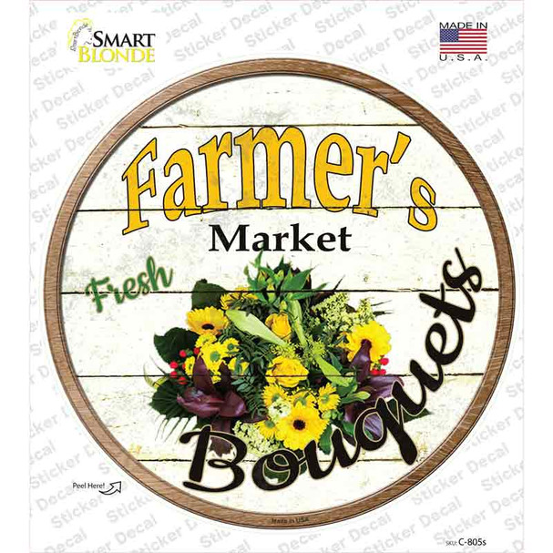 Farmers Market Bouquets Novelty Circle Sticker Decal