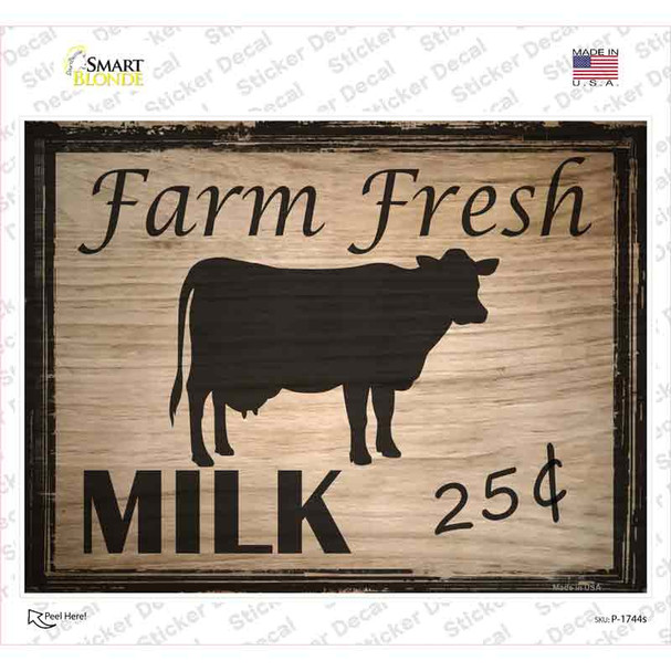 Farm Fresh Milk 25 Cents Novelty Rectangle Sticker Decal