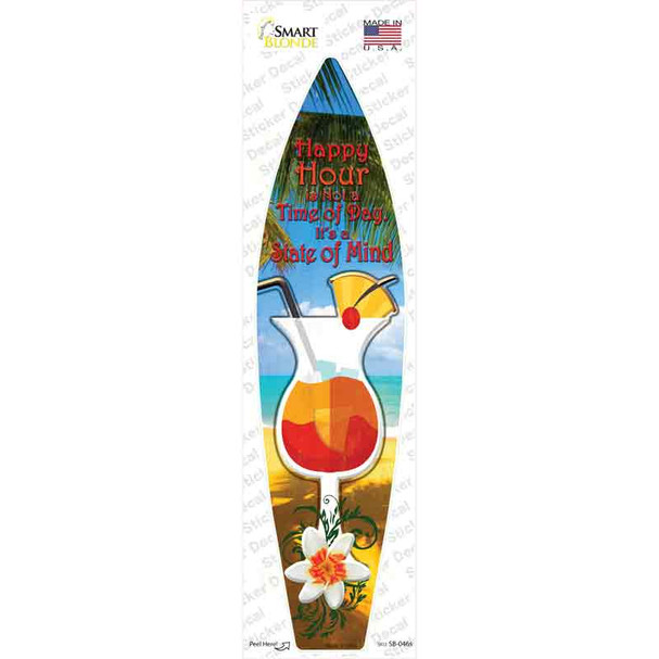 Happy Hour Novelty Surfboard Sticker Decal