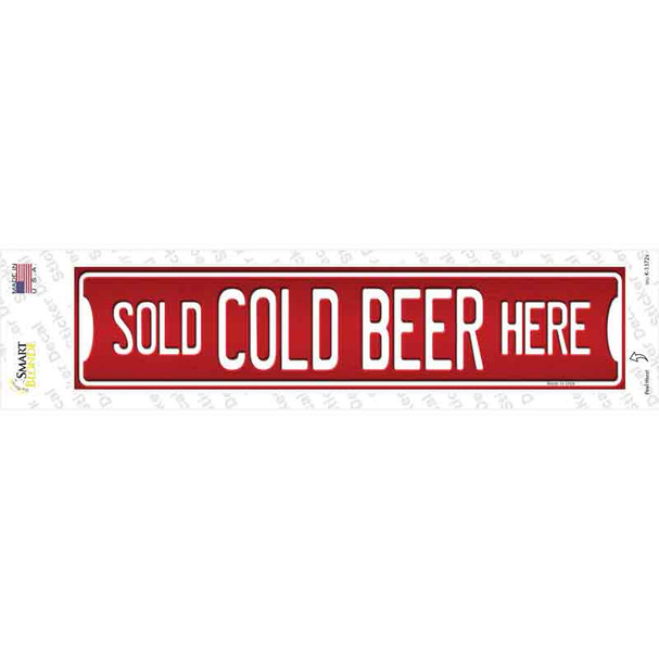 Cold Beer Here Novelty Narrow Sticker Decal