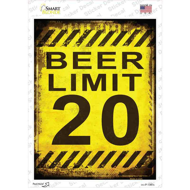 Beer Limit Novelty Rectangle Sticker Decal