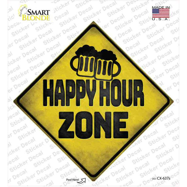 Happy Hour Zone Novelty Diamond Sticker Decal