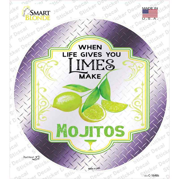 Make Mojitos Purple Novelty Circle Sticker Decal