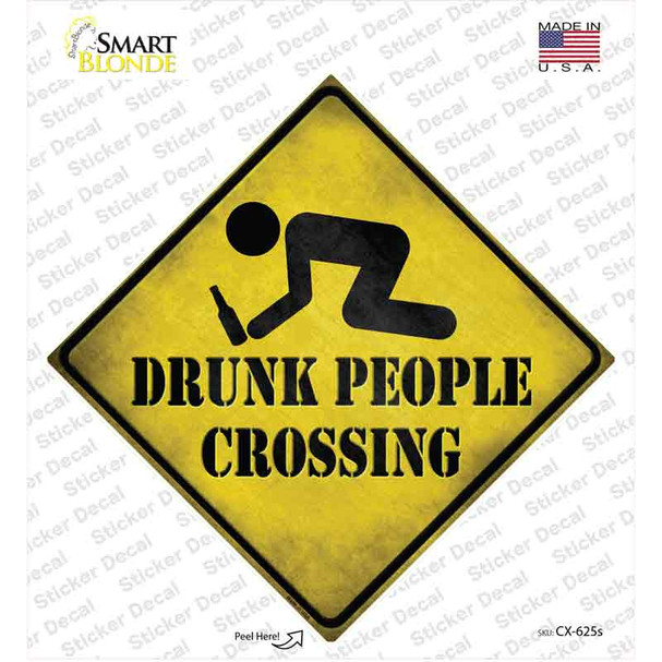 Drunk People Crossing Novelty Diamond Sticker Decal