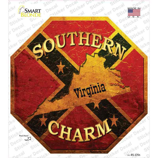 Southern Charm Virginia Novelty Octagon Sticker Decal