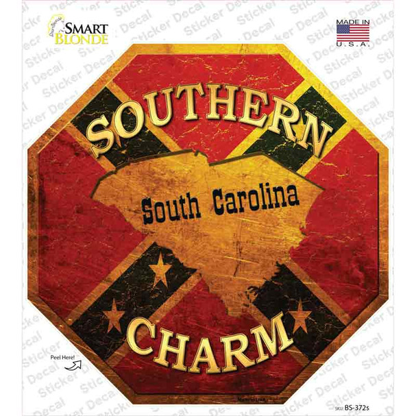 Southern Charm South Carolina Novelty Octagon Sticker Decal