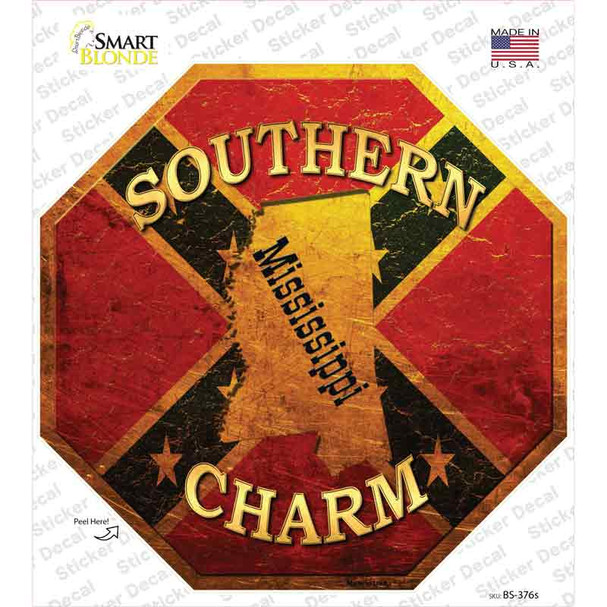 Southern Charm Mississippi Novelty Octagon Sticker Decal
