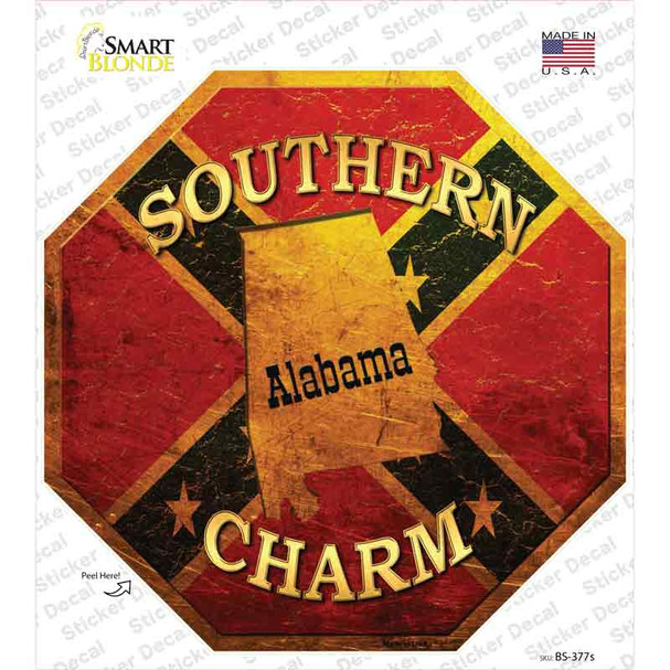 Southern Charm Alabama Novelty Octagon Sticker Decal