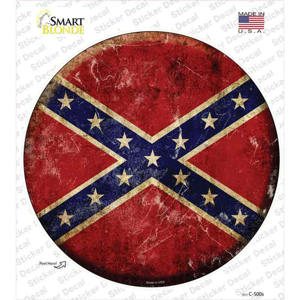 Confederate Flag Novelty Circle Sticker Decal