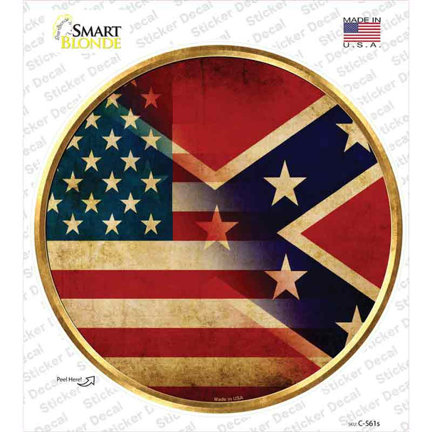 American Confederate Flag Novelty Circle Sticker Decal