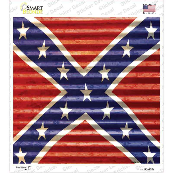 Confederate Flag Novelty Square Sticker Decal