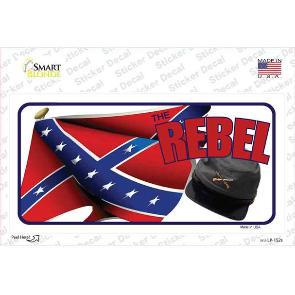 Rebel Cap And Flag Novelty Sticker Decal