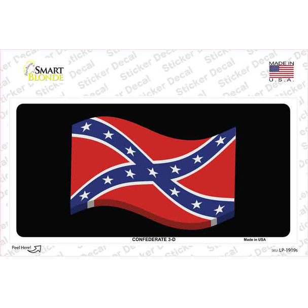 Confederate 3-D Flag Novelty Sticker Decal