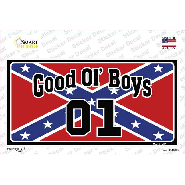 Good Ol Boys Confederate Flag Novelty Sticker Decal