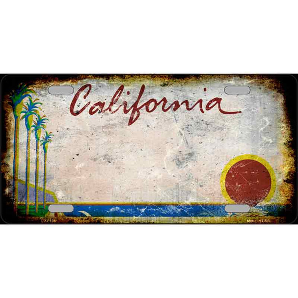 California Rusty Novelty Metal License Plate