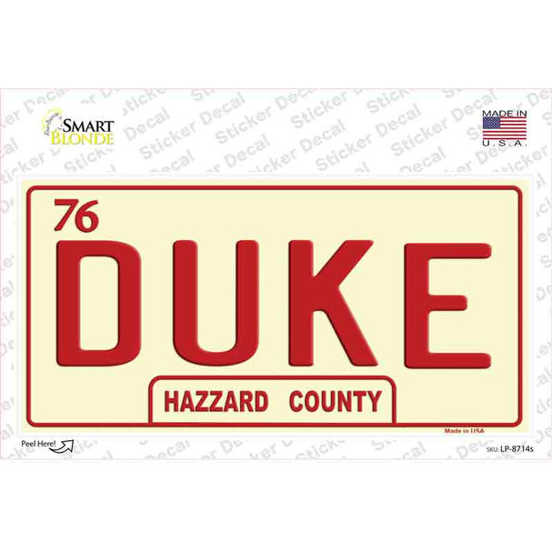 Duke Novelty Sticker Decal