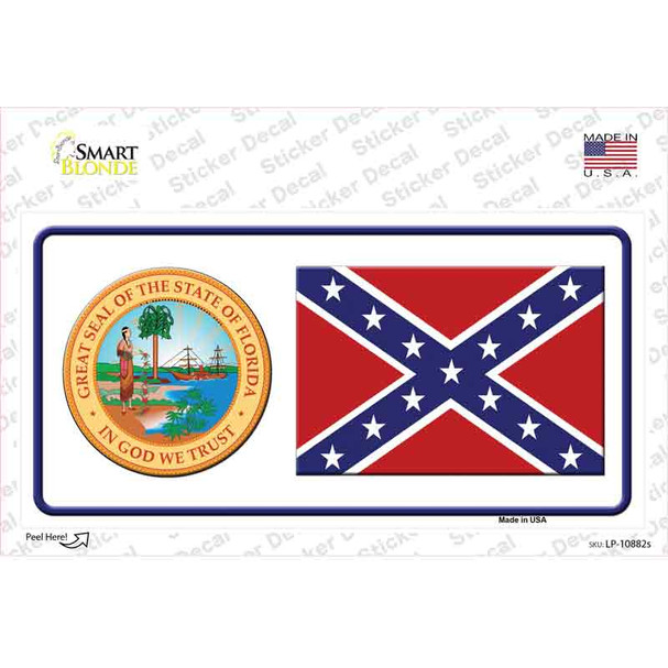 Confederate Flag Florida Seal Novelty Sticker Decal