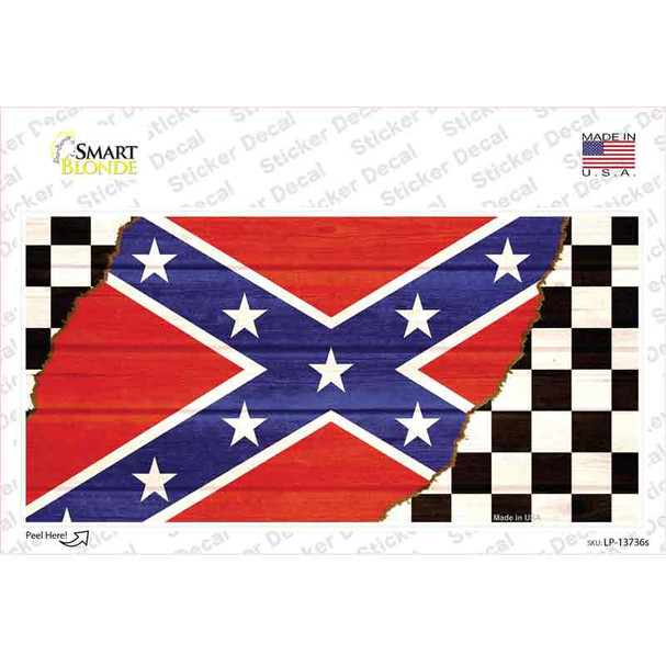 Confederate Racing Flag Novelty Sticker Decal