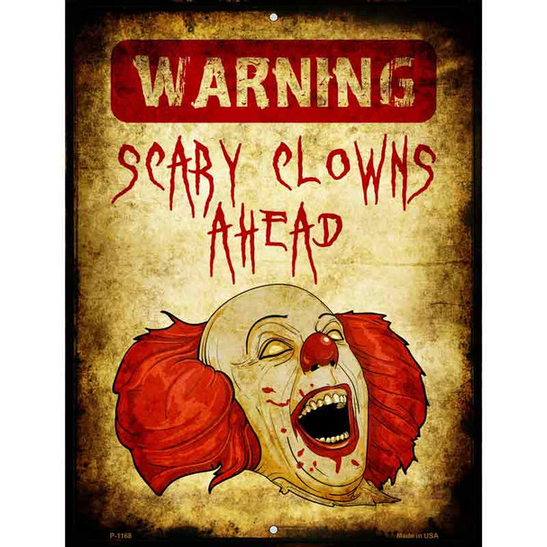 Scary Clowns Metal Novelty Parking Sign