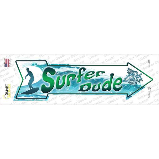 Surfer Dude Novelty Arrow Sticker Decal