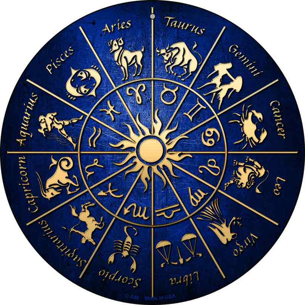 Zodiac Signs Novelty Metal Circular Sign C-546