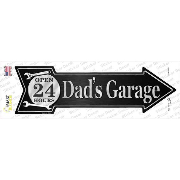 Dads Garage Novelty Arrow Sticker Decal