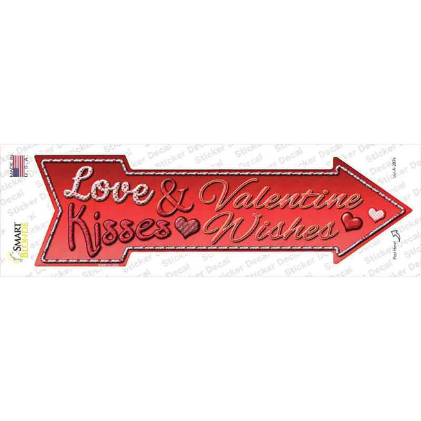 Love & Kisses Novelty Arrow Sticker Decal