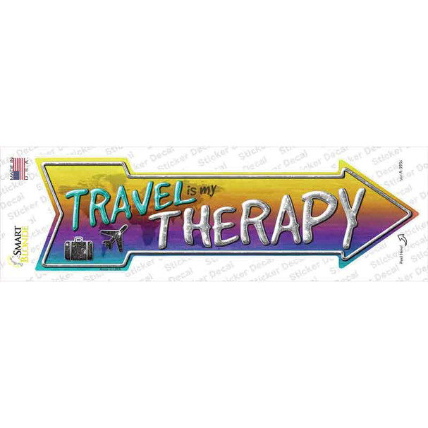 Travel Is My Therapy Novelty Arrow Sticker Decal