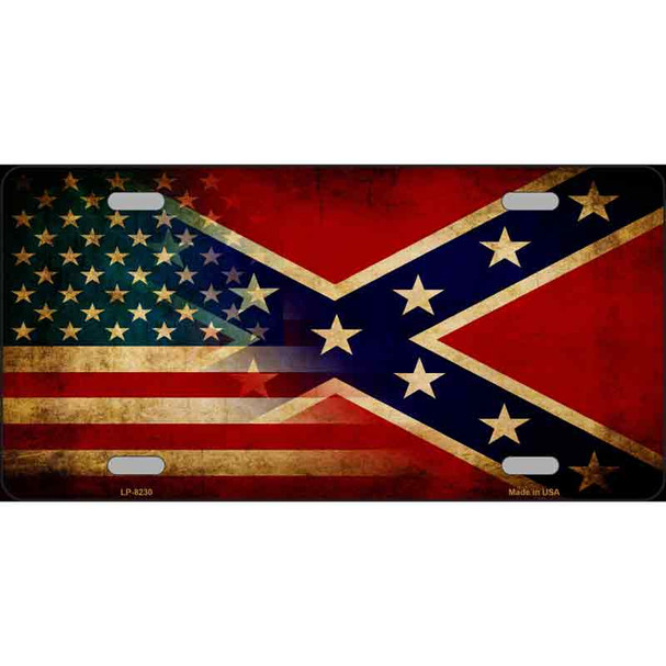 American Confederate Flag Novelty Metal License Plate