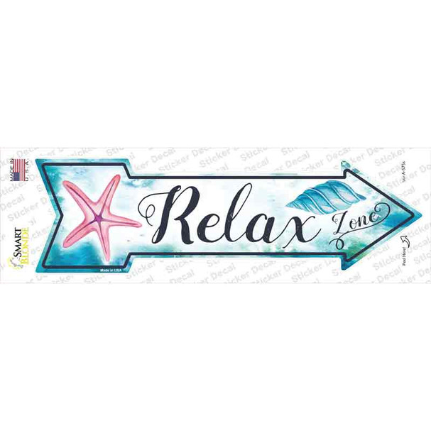 Relax Zone Novelty Arrow Sticker Decal