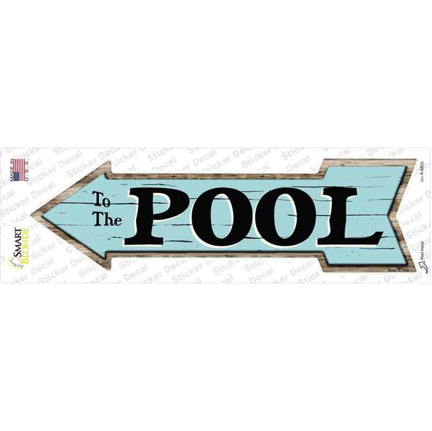 To The Pool left Novelty Arrow Sticker Decal