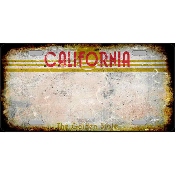 California Golden State Plate Rusty Blank Metal License Plate