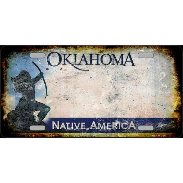 Oklahoma Background Rusty Novelty Metal License Plate